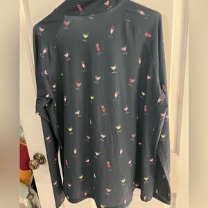 Cocktail Print Long Sleeve Golf Shirt NWT